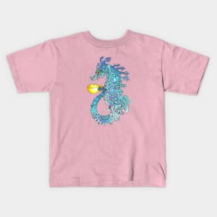 Sea Horse Blue Kids T-Shirt